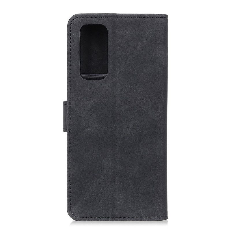 Flip Case Leren Realme 7 Rood Zwart Vintage Khazneh Leereffect