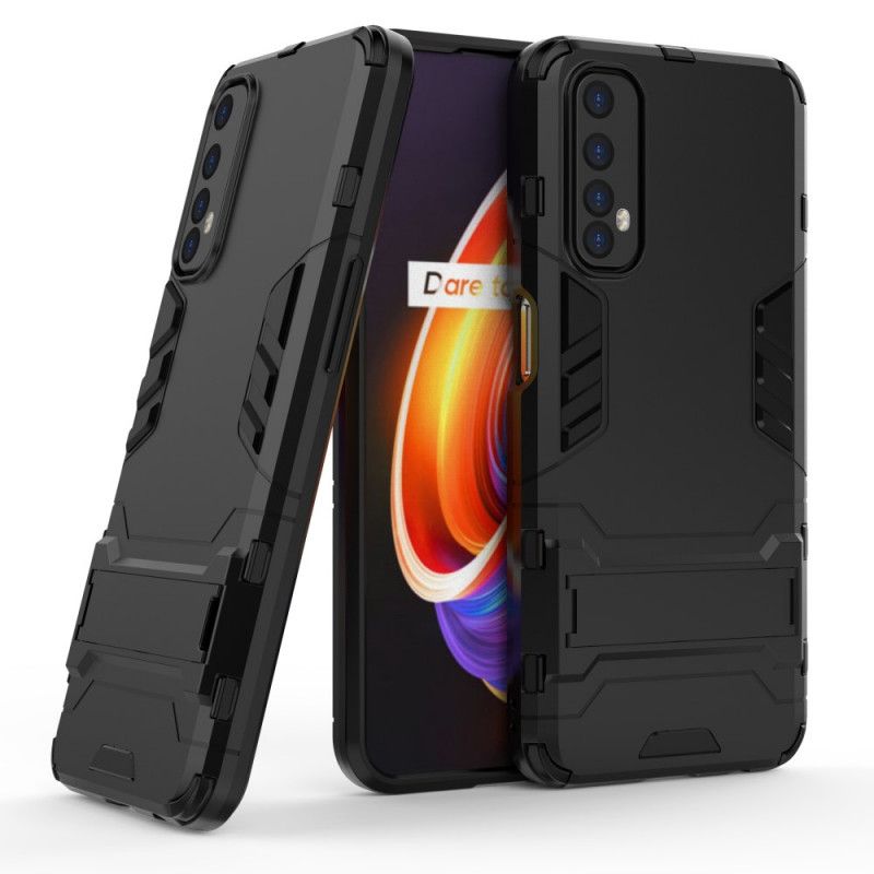 Hoesje voor Realme 7 Rood Zwart Ultrabestendige Tong