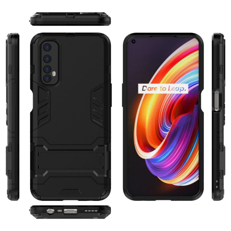 Hoesje voor Realme 7 Rood Zwart Ultrabestendige Tong