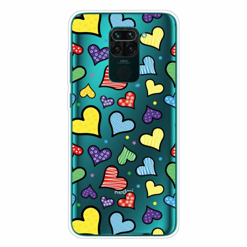 Case Hoesje Xiaomi Redmi Note 9 Telefoonhoesje Veelkleurige Harten