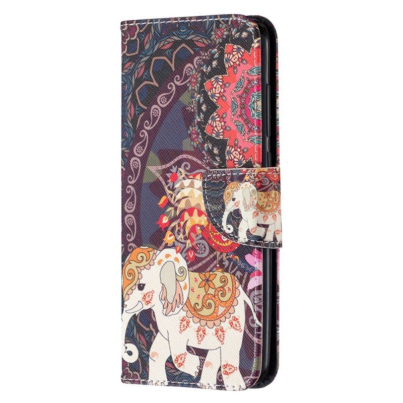 Cover Folio-hoesje Xiaomi Redmi Note 9 Telefoonhoesje Indische Olifanten
