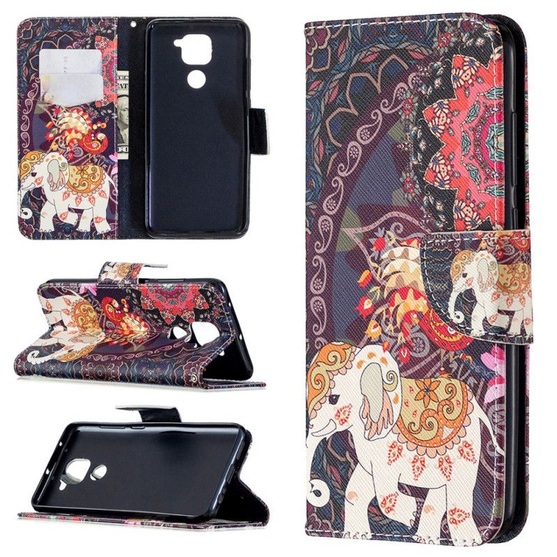 Cover Folio-hoesje Xiaomi Redmi Note 9 Telefoonhoesje Indische Olifanten