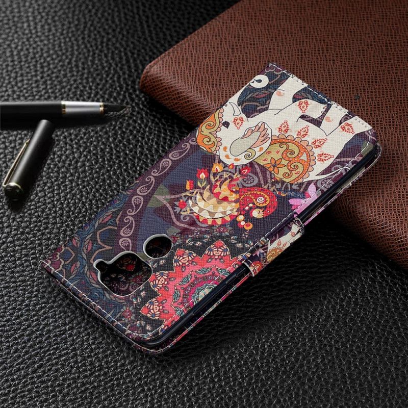 Cover Folio-hoesje Xiaomi Redmi Note 9 Telefoonhoesje Indische Olifanten