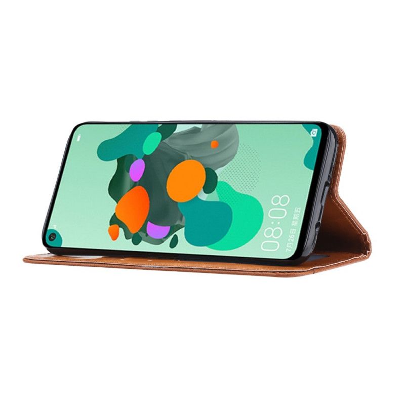 Folio-hoesje Xiaomi Redmi Note 9 Rood Zwart Kaarthouder Van Imitatieleer