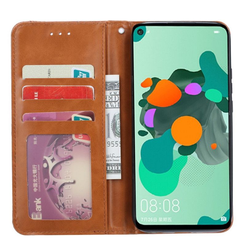 Folio-hoesje Xiaomi Redmi Note 9 Rood Zwart Kaarthouder Van Imitatieleer