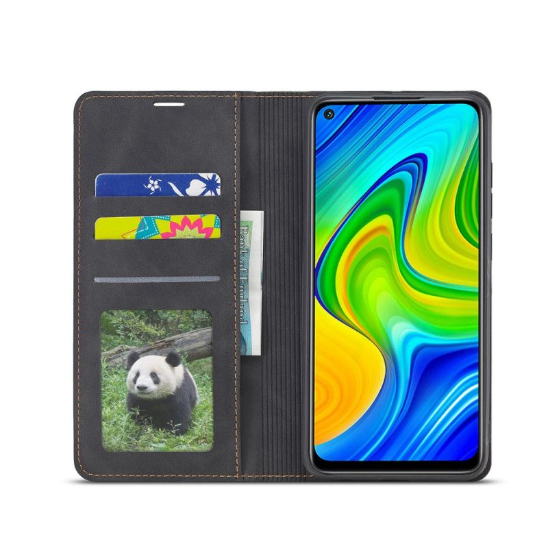 Folio-hoesje Xiaomi Redmi Note 9 Rood Zwart Telefoonhoesje Voorwenw Leereffect