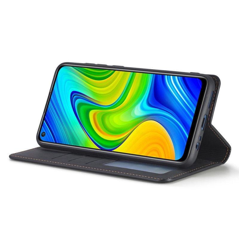 Folio-hoesje Xiaomi Redmi Note 9 Rood Zwart Telefoonhoesje Voorwenw Leereffect