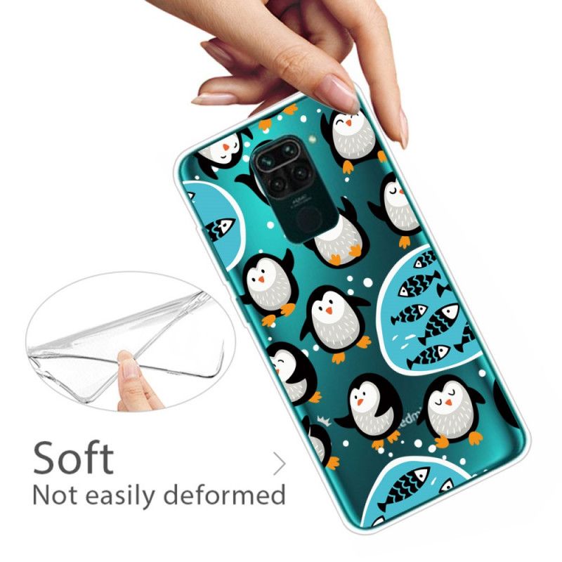 Hoesje Xiaomi Redmi Note 9 Pinguïns En Vissen