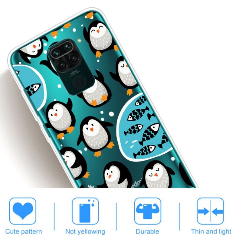 Hoesje Xiaomi Redmi Note 9 Pinguïns En Vissen
