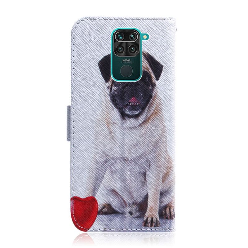 Leren Hoesje voor Xiaomi Redmi Note 9 Mopshond