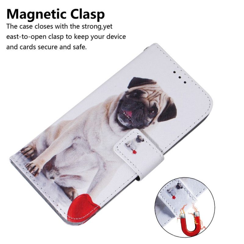 Leren Hoesje voor Xiaomi Redmi Note 9 Mopshond