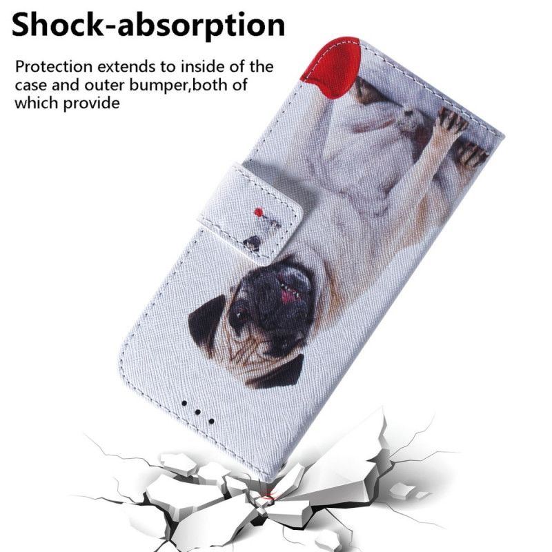 Leren Hoesje voor Xiaomi Redmi Note 9 Mopshond