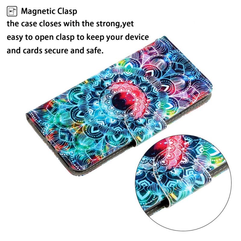 Leren Hoesje Xiaomi Redmi Note 9 Flitsende String Mandala