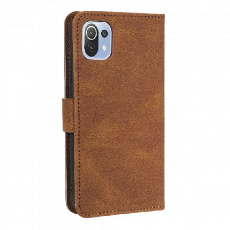 Flip Case Leren Xiaomi Mi 11 Lite 5g Ne / Mi 11 Lite 4g / 5g Kunstleer Tweekleurige Klinknagels