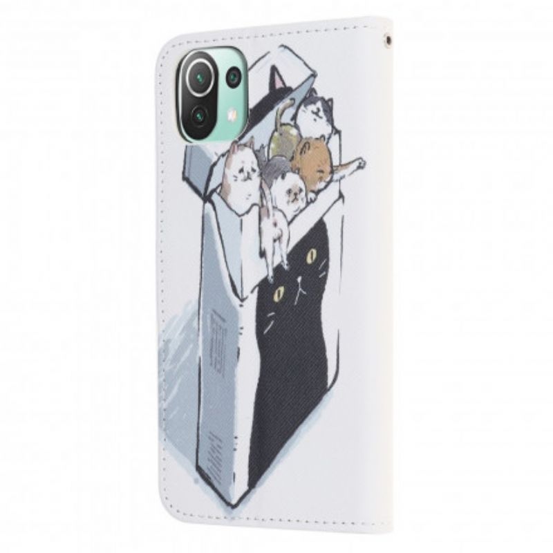 Folio-hoesje Xiaomi Mi 11 Lite 5g Ne / Mi 11 Lite 4g / 5g Telefoonhoesje Bezorging Katten