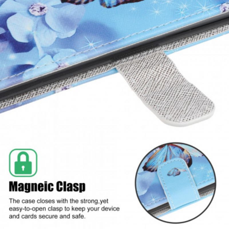 Folio-hoesje Xiaomi Mi 11 Lite 5g Ne / Mi 11 Lite 4g / 5g Telefoonhoesje Diamantvlinders