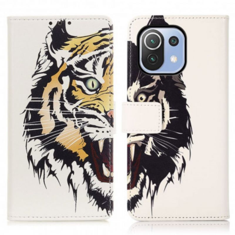 Folio-hoesje Xiaomi Mi 11 Lite 5g Ne / Mi 11 Lite 4g / 5g Telefoonhoesje Fierce Tiger