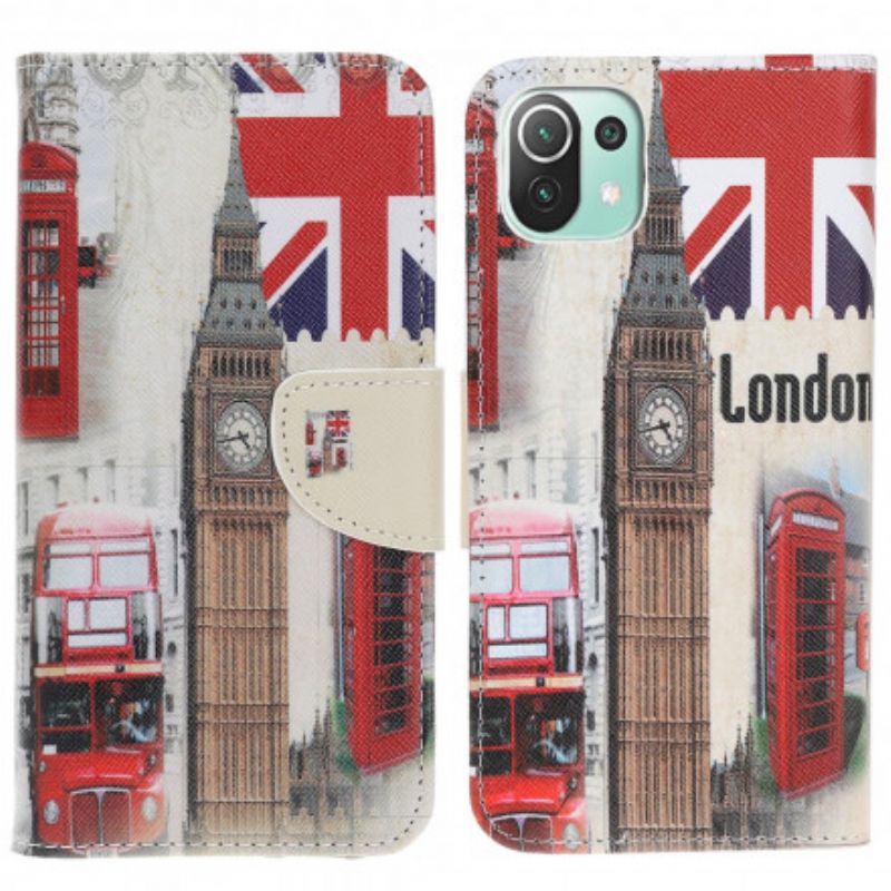 Leren Hoesje Voor Xiaomi Mi 11 Lite 5g Ne / Mi 11 Lite 4g / 5g Londen Leven