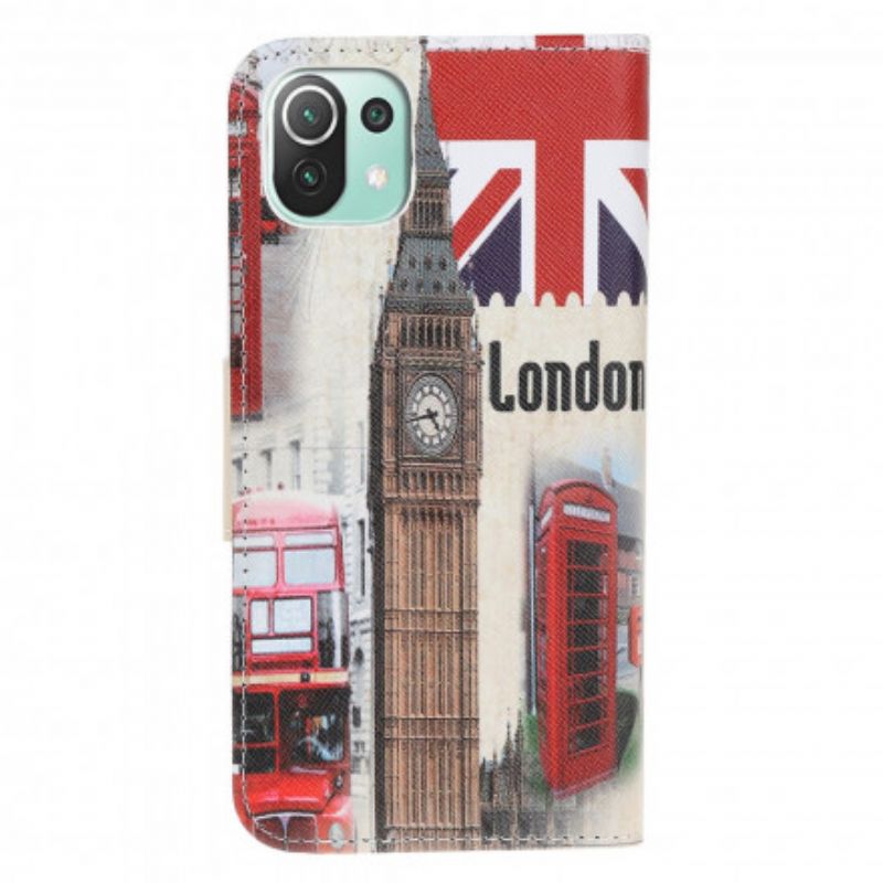 Leren Hoesje Voor Xiaomi Mi 11 Lite 5g Ne / Mi 11 Lite 4g / 5g Londen Leven