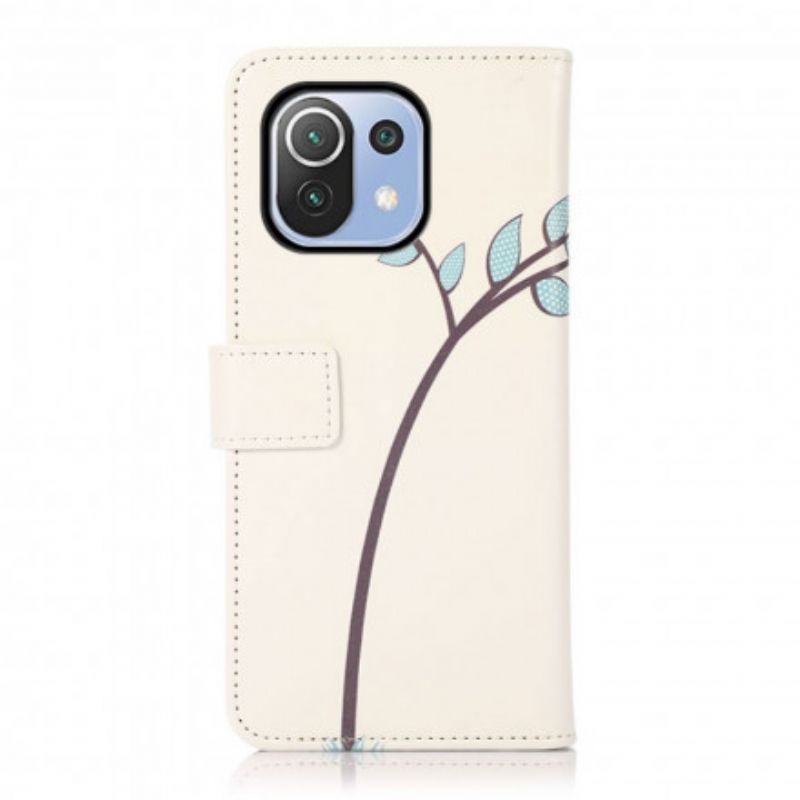Leren Hoesje Voor Xiaomi Mi 11 Lite 5g Ne / Mi 11 Lite 4g / 5g Paar Uilen In De Boom