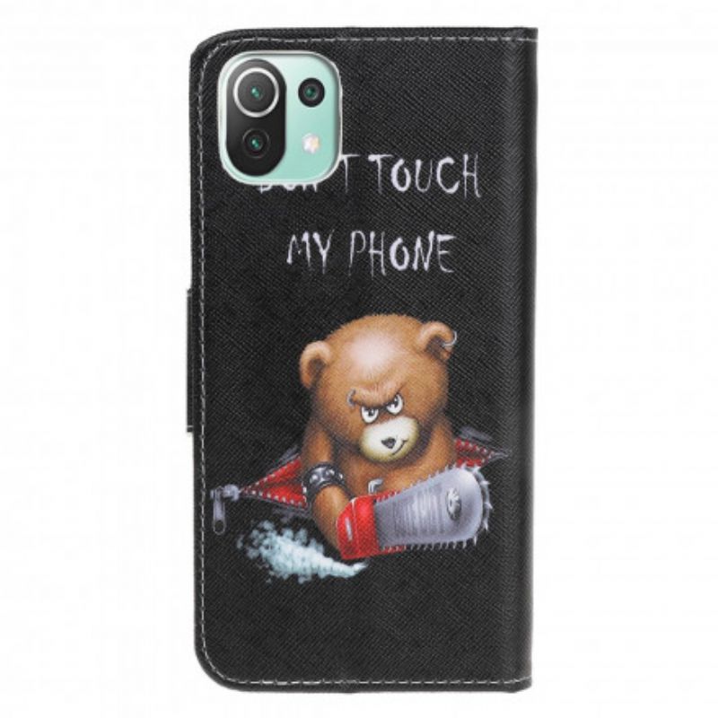 Leren Hoesje Xiaomi Mi 11 Lite 5g Ne / Mi 11 Lite 4g / 5g Gevaarlijke Beer Bescherming Hoesje