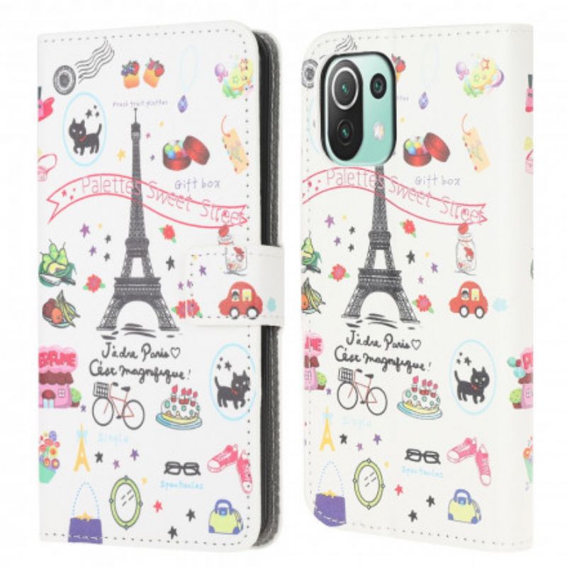 Leren Hoesje Xiaomi Mi 11 Lite 5g Ne / Mi 11 Lite 4g / 5g Ik Hou Van Parijs Bescherming Hoesje