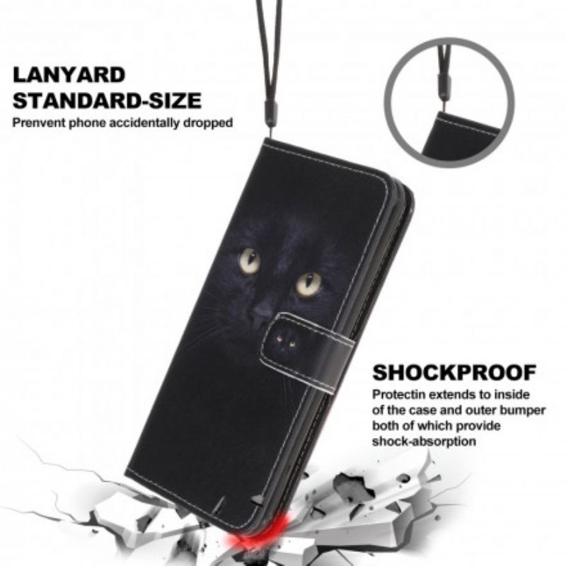 Leren Hoesje Xiaomi Mi 11 Lite 5g Ne / Mi 11 Lite 4g / 5g Zwarte Kattenogen Bescherming Hoesje