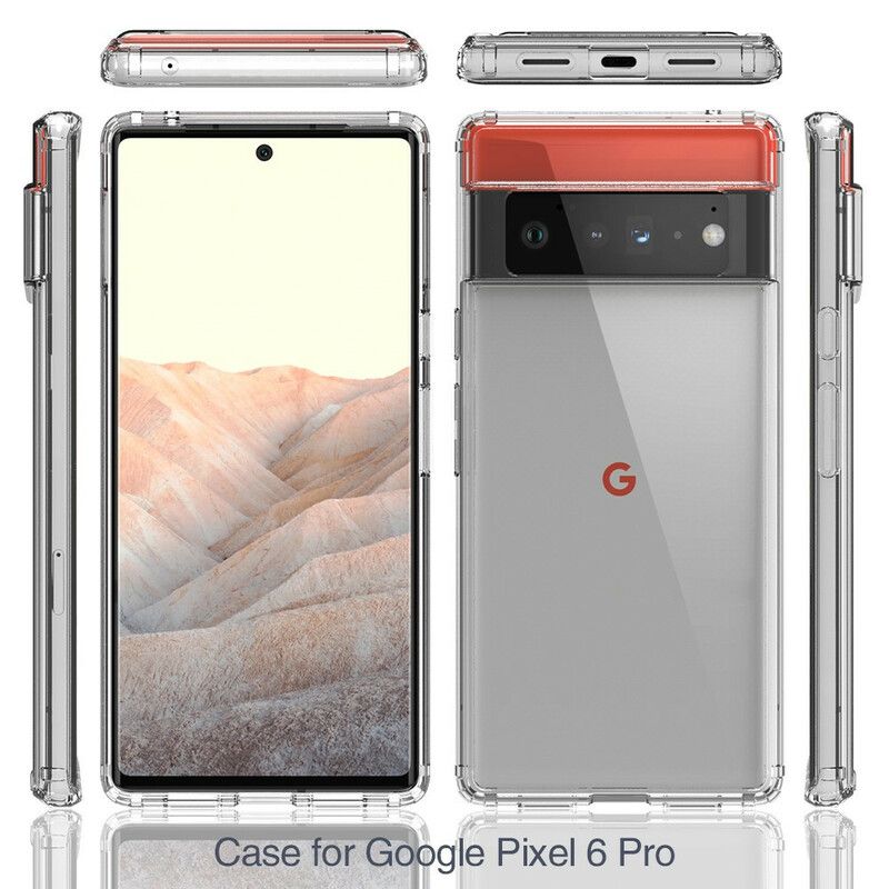 Cover Hoesje Google Pixel 6 Pro Telefoonhoesje Transparante Kaarthouder