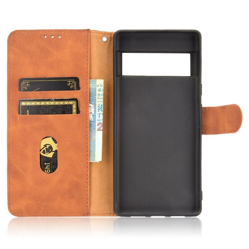 Flip Case Leren Google Pixel 6 Pro Huidgevoel