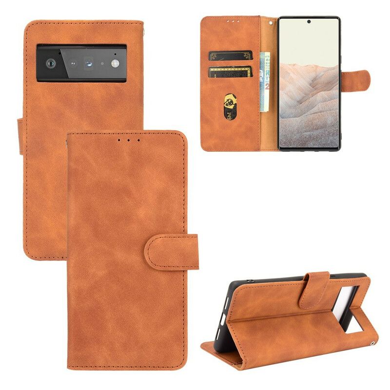 Flip Case Leren Google Pixel 6 Pro Huidgevoel