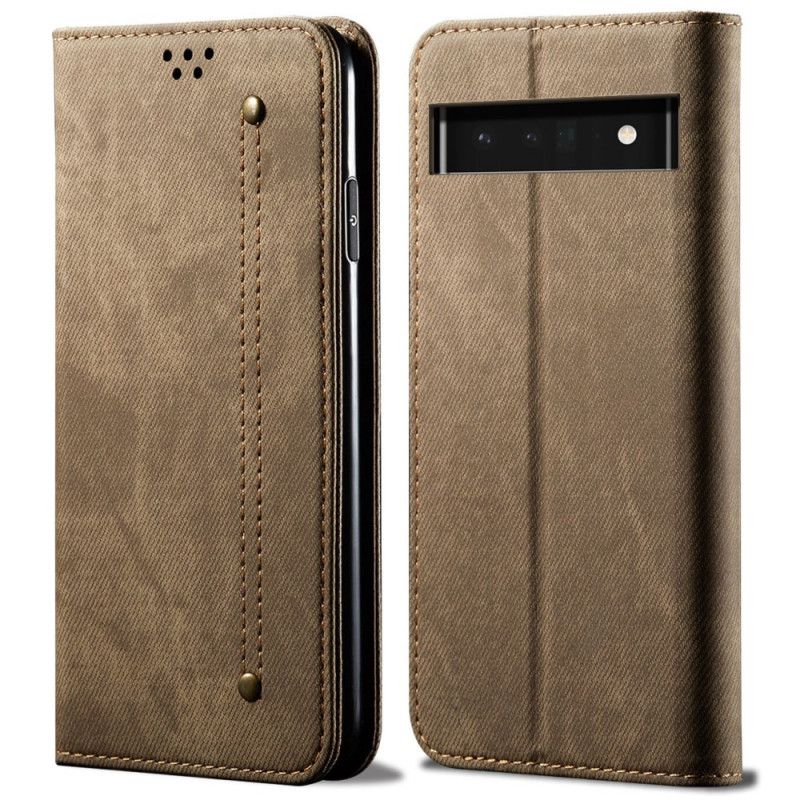 Folio-hoesje Google Pixel 6 Pro Denim Stof