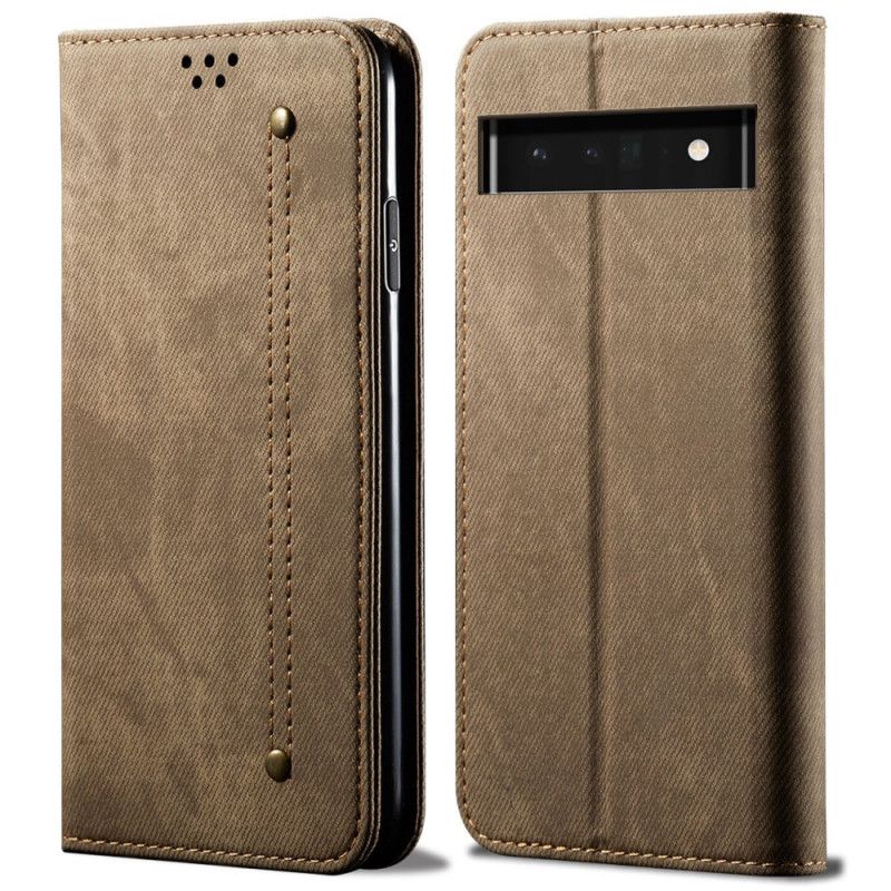 Folio-hoesje Google Pixel 6 Pro Denim Stof