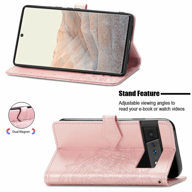 Folio-hoesje Google Pixel 6 Pro Mandala Middeleeuwen