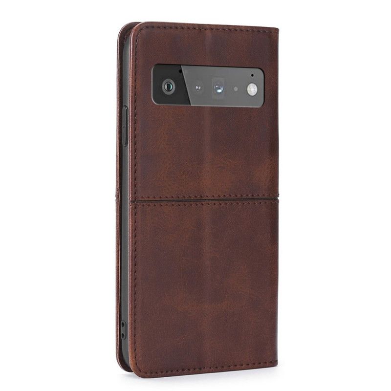 Folio-hoesje Google Pixel 6 Pro Stijl Lederen Couture