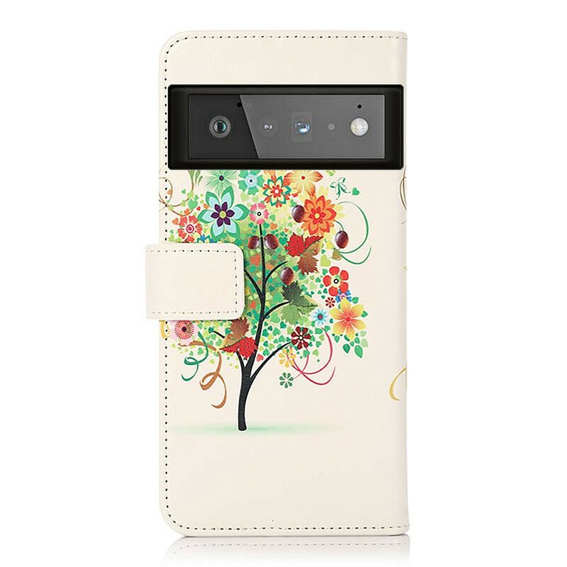 Folio-hoesje Google Pixel 6 Pro Telefoonhoesje Bloeiende Boom
