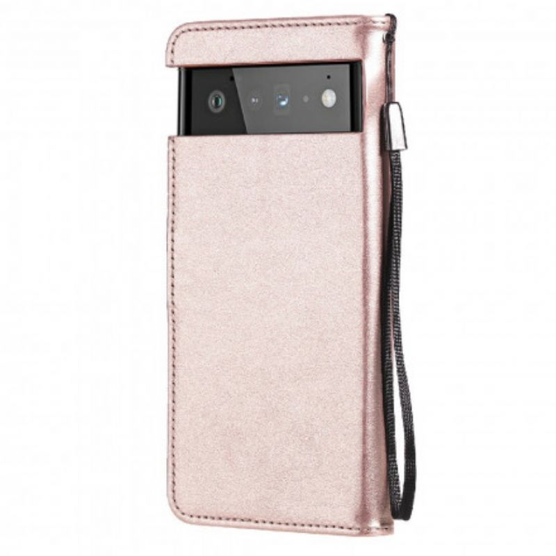Folio-hoesje Google Pixel 6 Pro Telefoonhoesje Kat En Bijen String