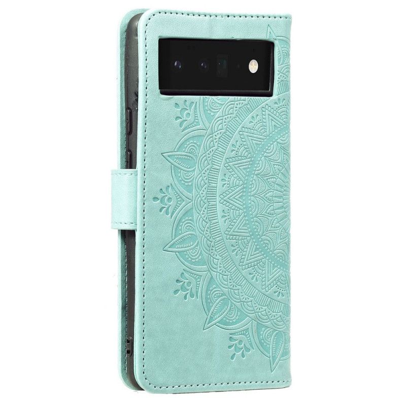 Folio-hoesje Google Pixel 6 Pro Telefoonhoesje Mandala Zon