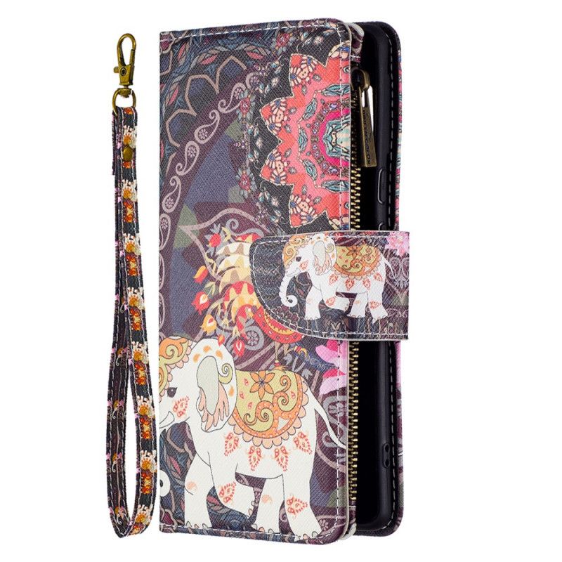 Folio-hoesje Google Pixel 6 Pro Telefoonhoesje Olifant Zak Met Rits