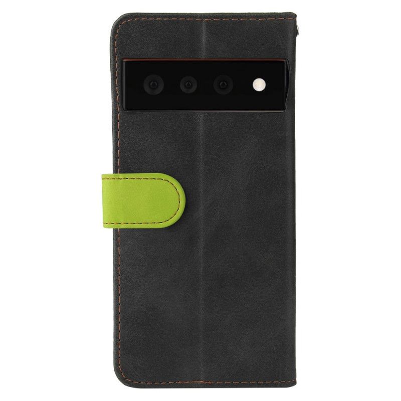 Folio-hoesje Google Pixel 6 Pro Telefoonhoesje Tweekleurig