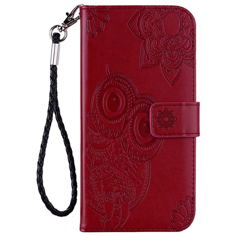 Folio-hoesje Google Pixel 6 Pro Telefoonhoesje Uil Mandala En Lanyard