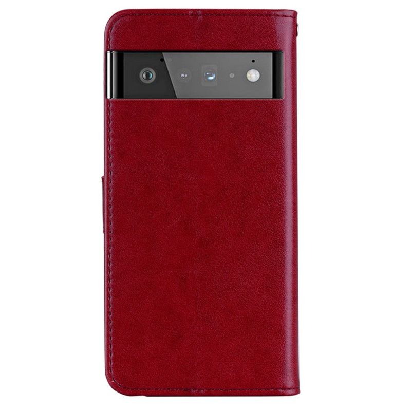 Folio-hoesje Google Pixel 6 Pro Telefoonhoesje Uil Mandala En Lanyard