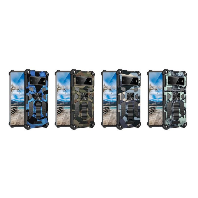 Hoesje Google Pixel 6 Pro Camouflage Verwijderbare Ondersteuning