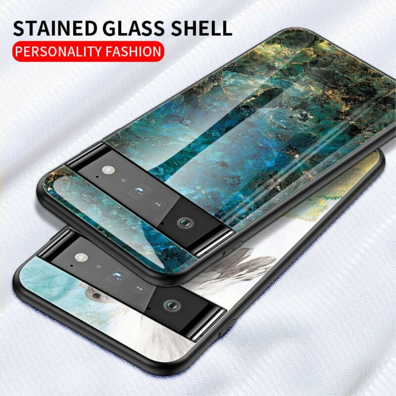 Hoesje Google Pixel 6 Pro Marmer Gehard Glas