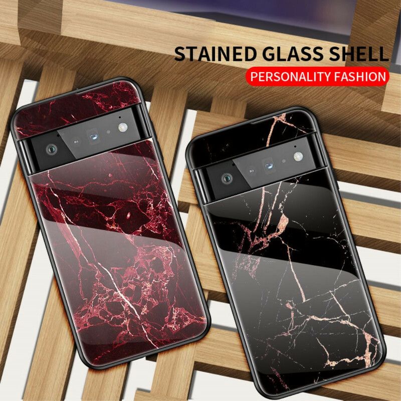 Hoesje Google Pixel 6 Pro Marmer Gehard Glas