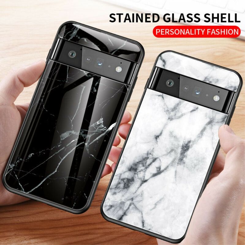 Hoesje Google Pixel 6 Pro Marmer Gehard Glas