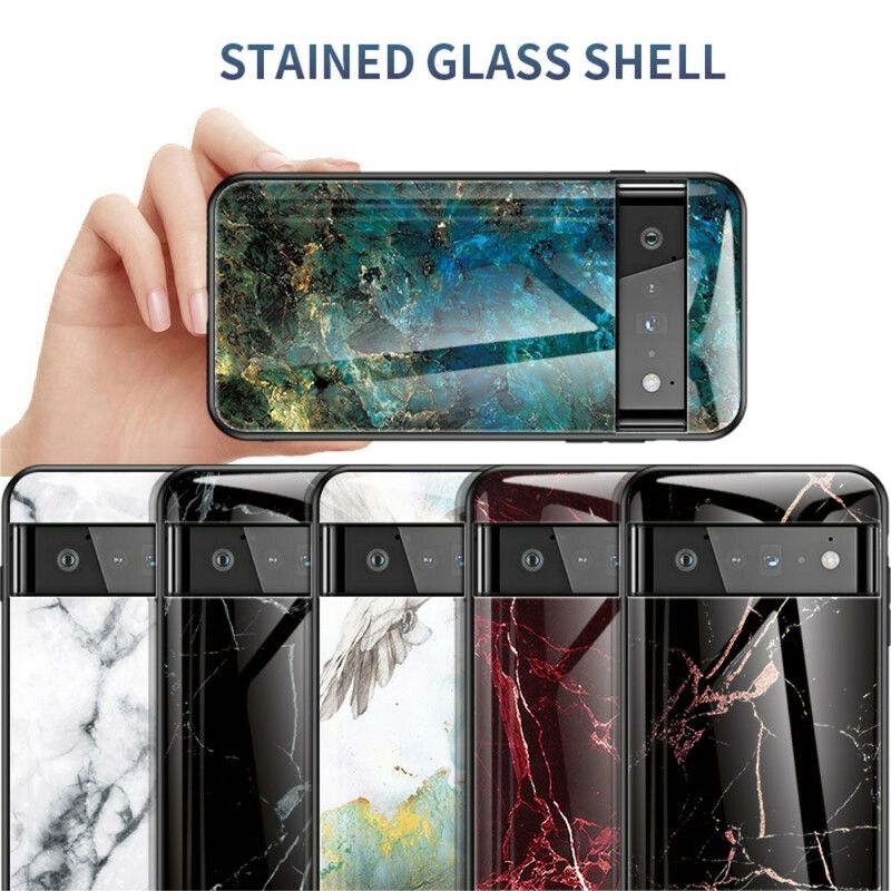 Hoesje Google Pixel 6 Pro Marmer Gehard Glas