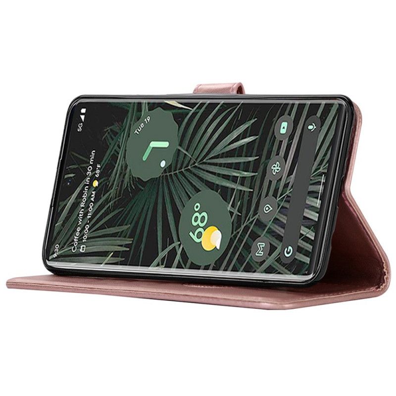 Leren Hoesje Google Pixel 6 Pro Dromenvanger Uil Met Leereffect Bescherming Hoesje