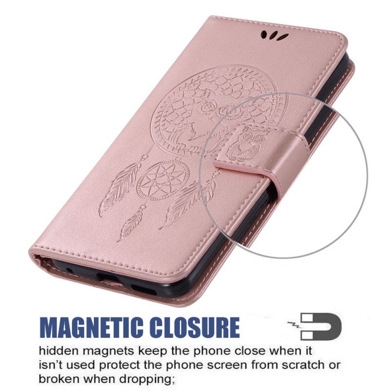Leren Hoesje Google Pixel 6 Pro Dromenvanger Uil Met Leereffect Bescherming Hoesje