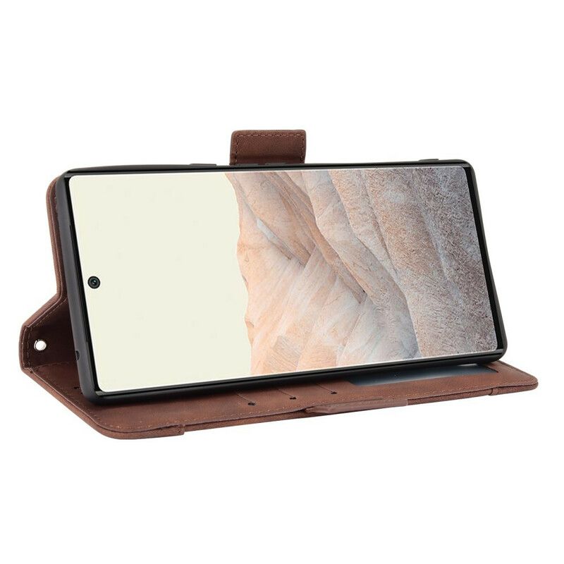 Leren Hoesje Google Pixel 6 Pro Eersteklas Multi-kaart Bescherming Hoesje