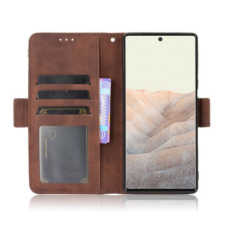 Leren Hoesje Google Pixel 6 Pro Eersteklas Multi-kaart Bescherming Hoesje